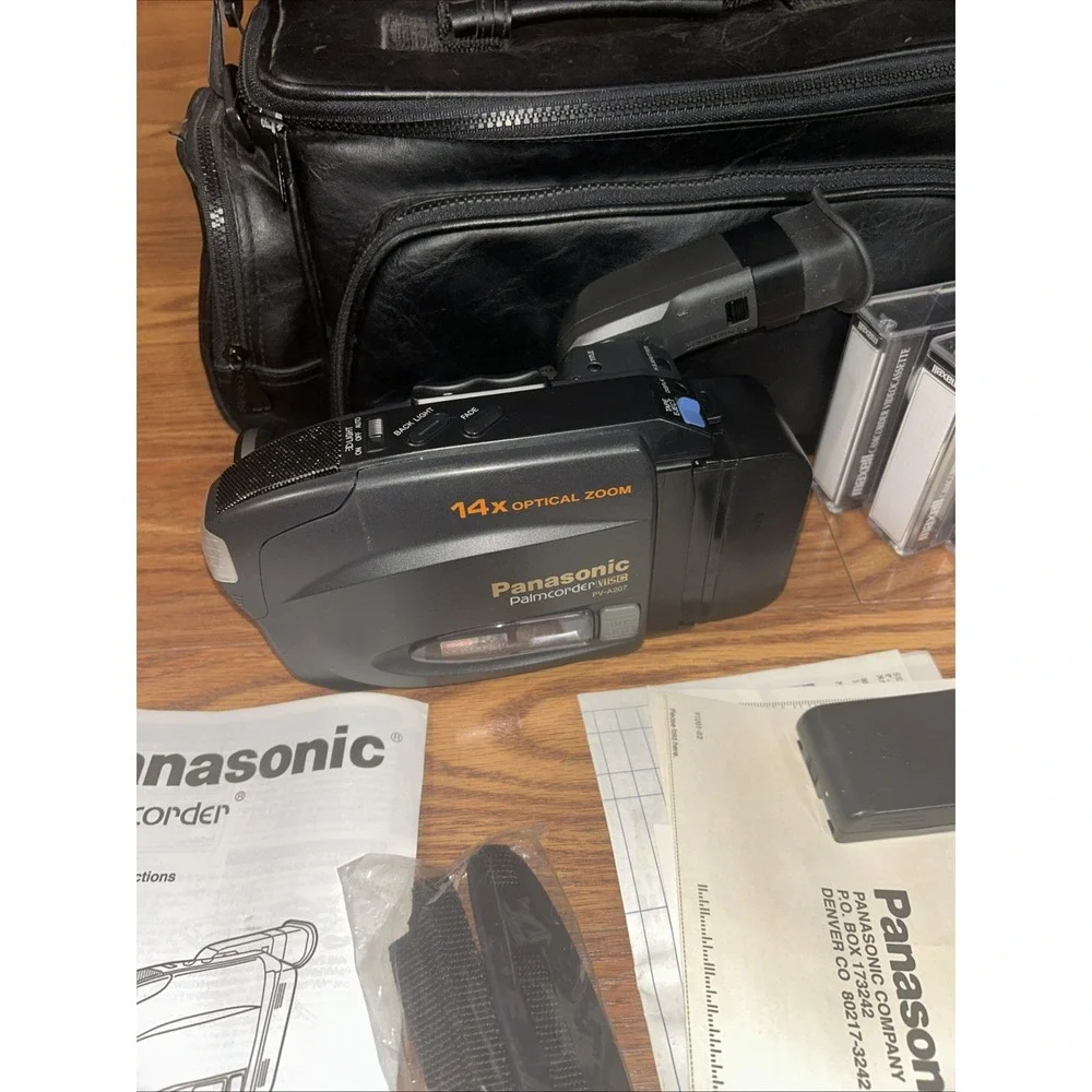 Panasonic Palmcorde PV-A207 Accessories Charger 2 Batteries, Carrier & Booklet
